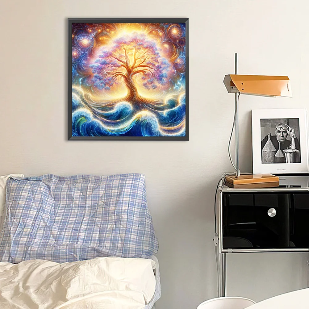 Diamond Painting - Full Round Drill - Universe Galaxy Tree(Canvas|30*30cm)