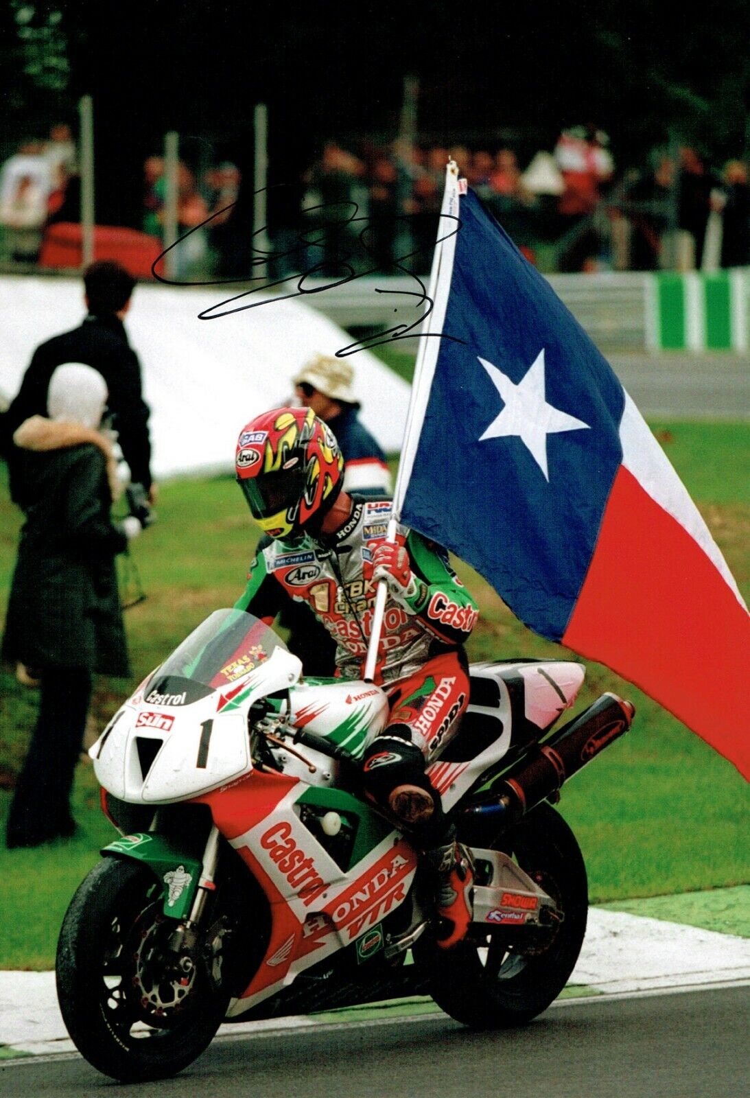 Colin EDWARDS SIGNED Photo Poster painting Autograph AFTAL COA Honda WSB Champion Texas Tornado