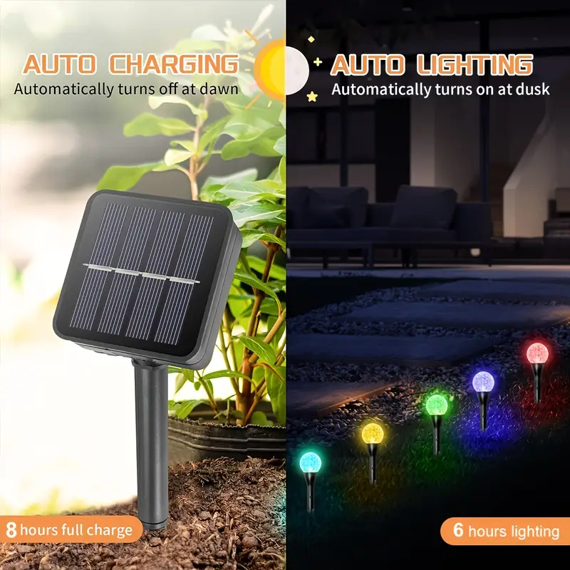 Tegooe Solar Bubble Ball Pathway Stake Lights - Waterproof Garden Decoration