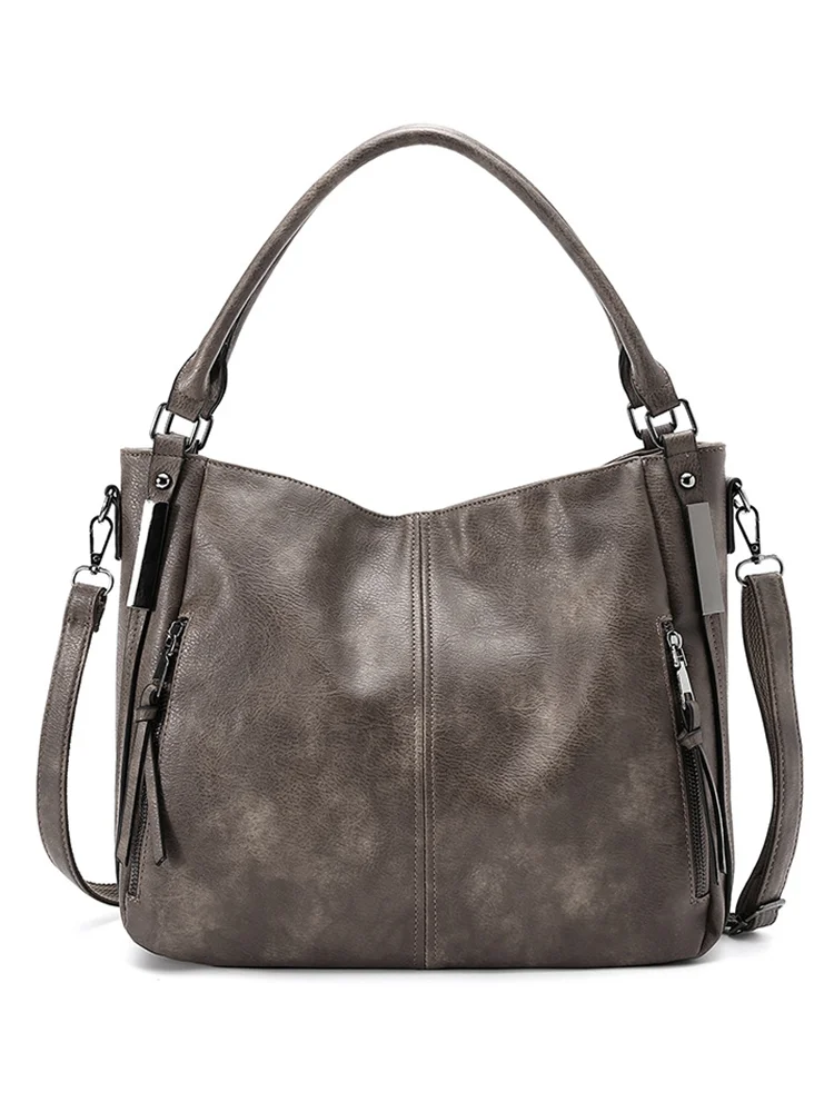 Vintage Oiled Leather Utility Shoulder Crossbody Bag