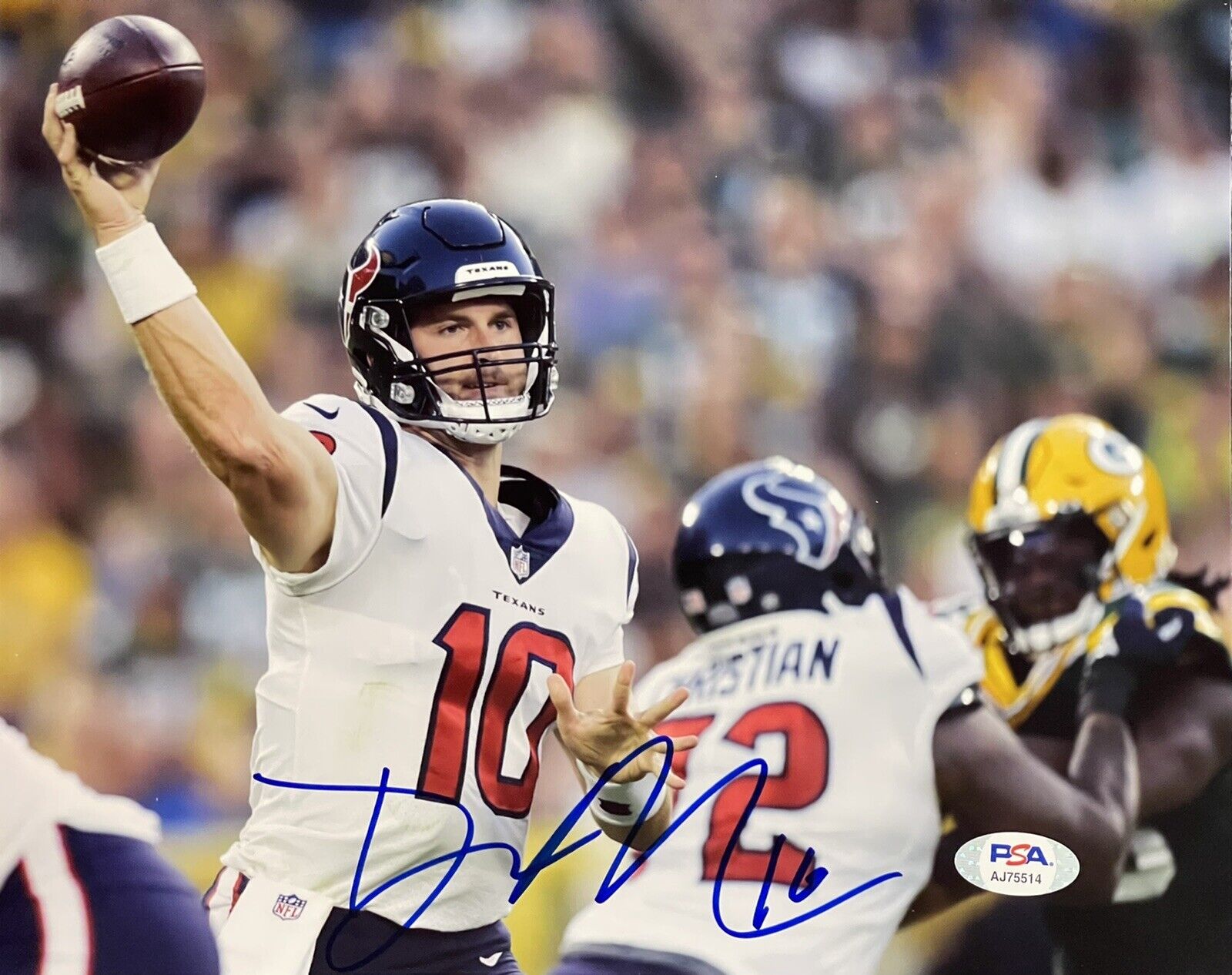 Davis Mills Signed Autographed Houston Texans 8x10 Photo Poster painting ROY PSA/DNA