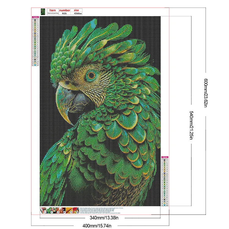 5d Diy Large Diamond Painting Kit, Colorful Parrot Round Full Diamond Art  Kit (27.6x15.7 In/70x40 Cm) Suitable For Adults And Kids As Wall Decoration