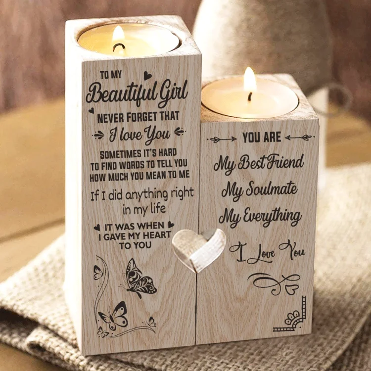 To My Beautiful Girl - Never Forget That I Love You - Candle Holder