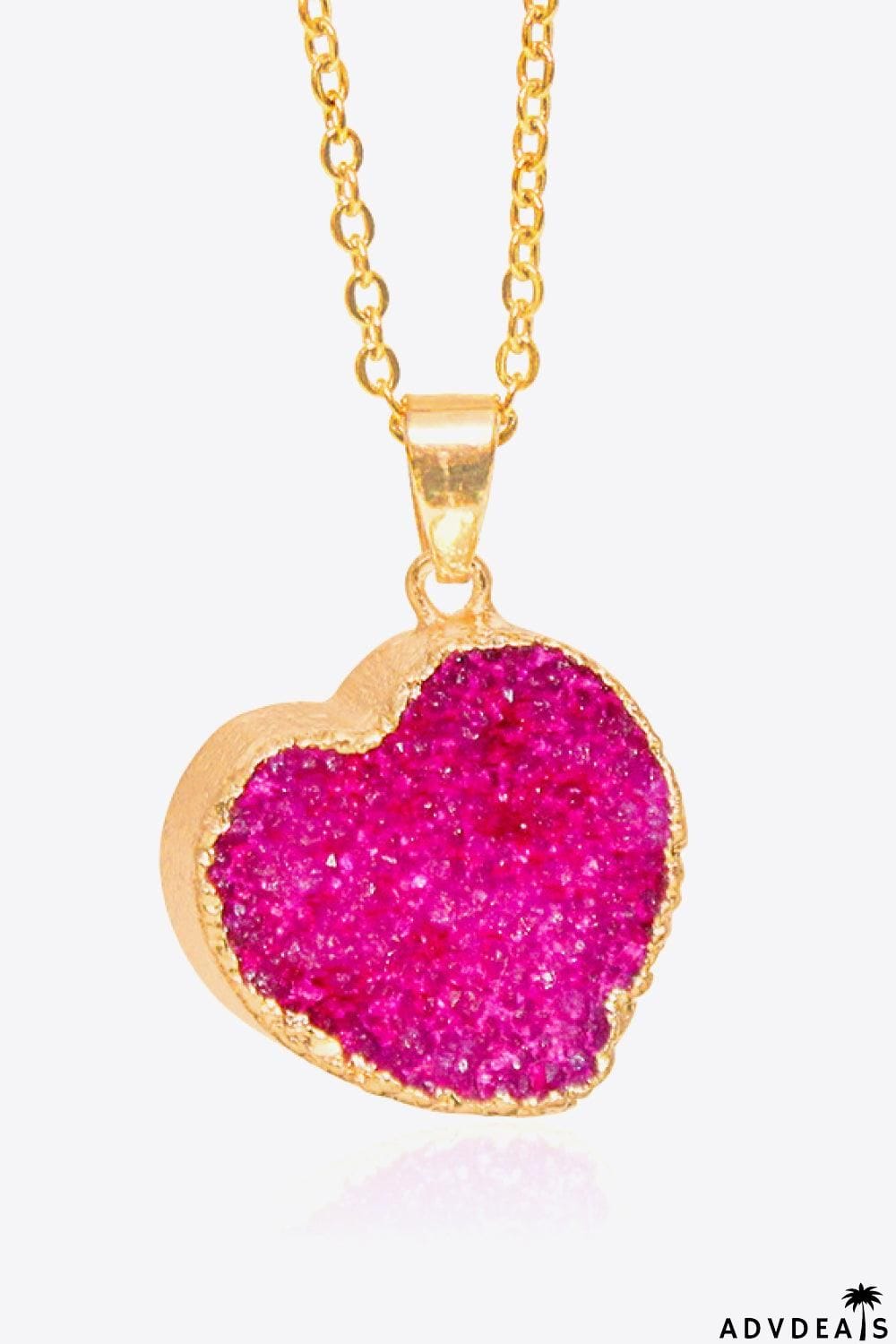 Contrast Heart Druzy Pendant