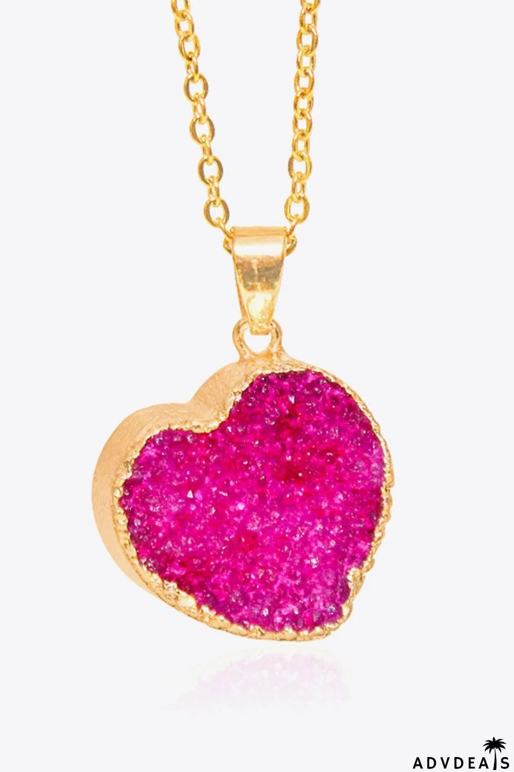 Contrast Heart Druzy Pendant