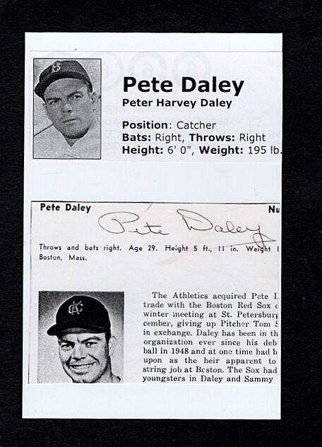 PETE DALEY-BOSTON RED SOX AUTOGRAPHED Photo Poster painting