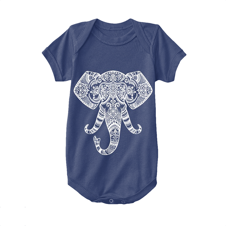 Ornate Elephant Yoga Aesthetic, Yoga Baby Onesie