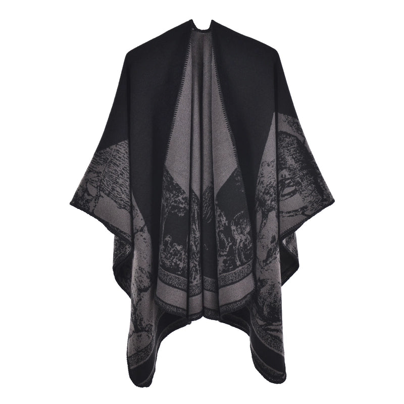 Women’s Retro Lattice Imitation Cashmere Sewing Shawls