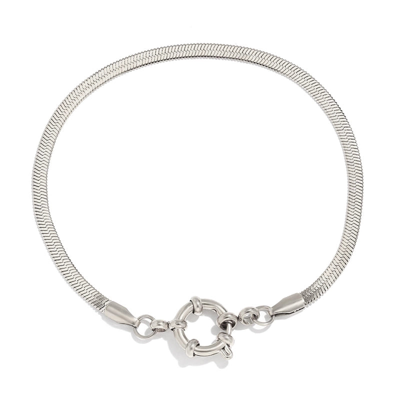 Classic Style Circle 304 Stainless Steel 18K Gold Plated Bracelets In Bulk