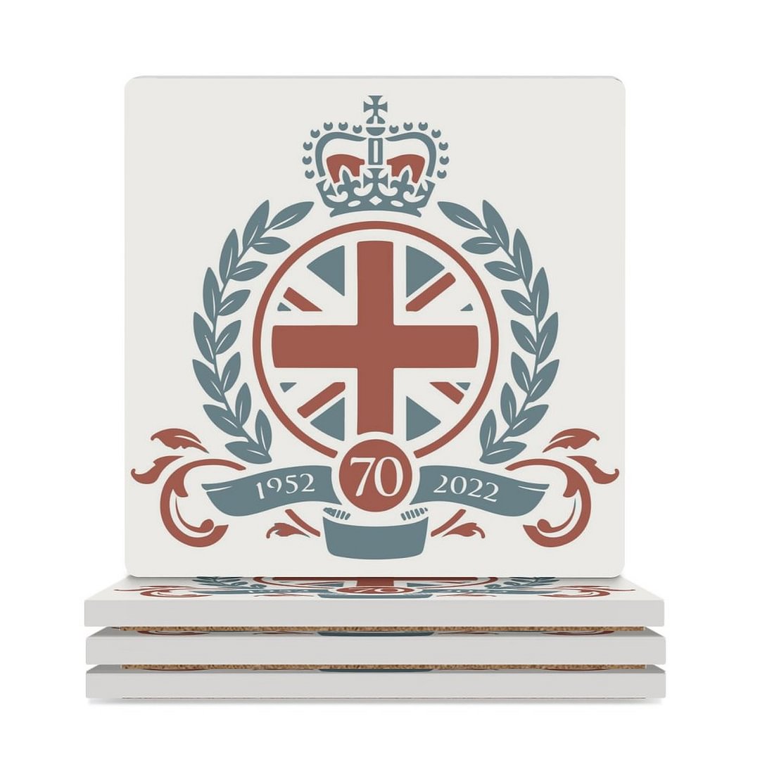 Queen Elizabeth II Platinum Jubilee Square Coasters 