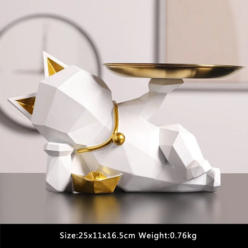 Home Decoration Accessories Modern Creative Geometric Cat Tray Candy Nut Storage Desk Decoration Nordic Decoration Home Gift