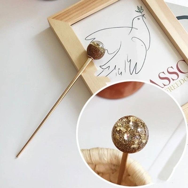 Minimalist Round Metal Plating Hairpin