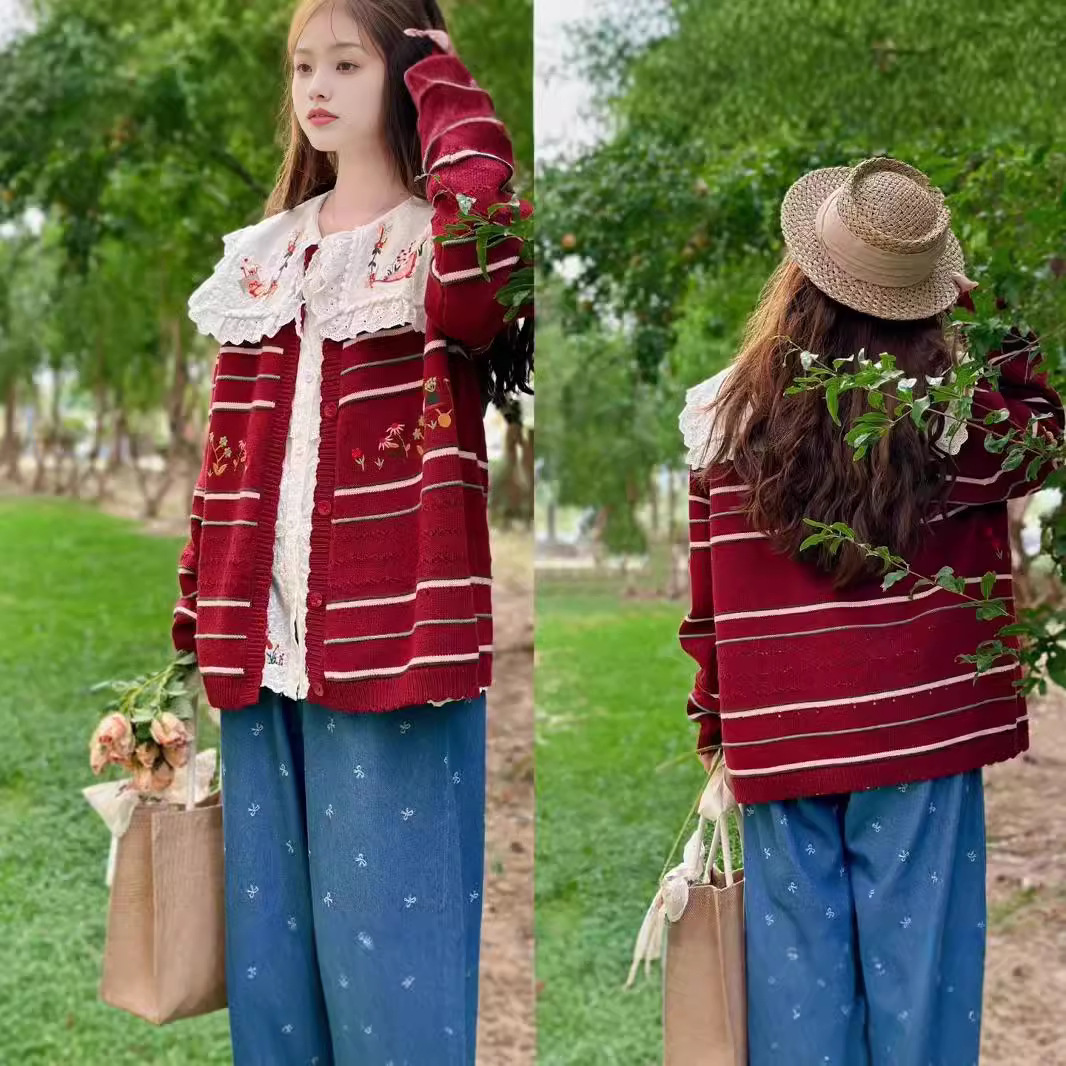 Chicfifth Sweater Women Winter Long Sleeve High Quality Autumn Vintage Top Knitted Cardigan