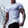 Men's Casual Solid Color Breathable Bottoming Shirt Sports Fitness Slim Thin Section Quick-drying Short-sleeved T-shirt by Inlyline