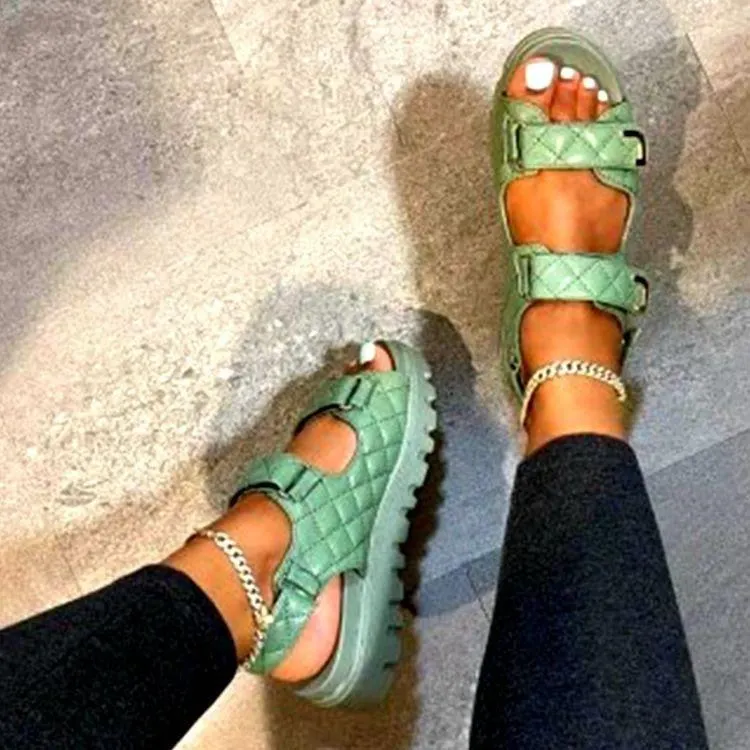 Women Sandals Platform Heels Flat Shoes Ladies Light Sandals Non-slip Summer Fashion Outdoor Female Beach Footwear 2021 New