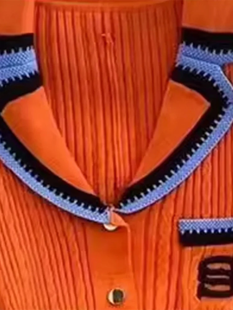 Fitvitalsupplement Elegant Letter Embroidery Single Breasted Knit Dress Fashion Turn-down Collar Short Sleeve Long Dresses 2025 New High Streetwear