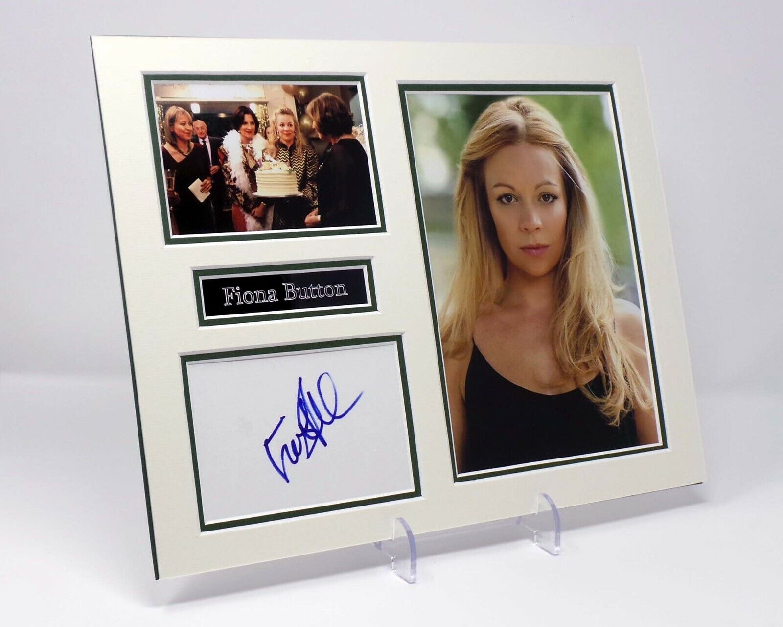 Fiona BUTTON Signed Mounted Photo Poster painting Display AFTAL COA Rose DEFOE The Split Actress