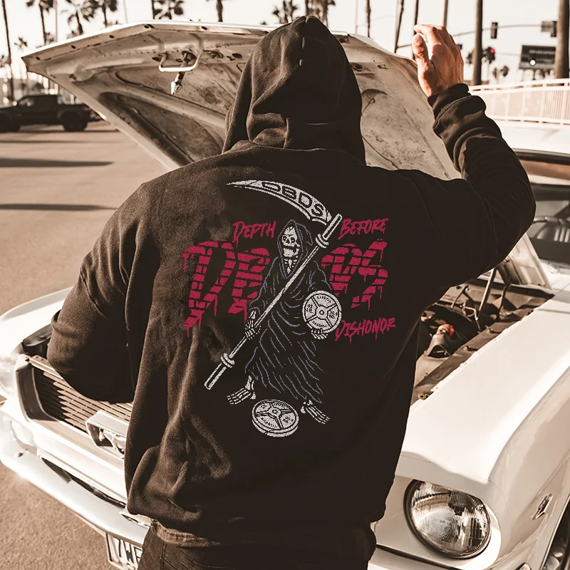 UPRANDY Depth Before Dishonor Printed Casual Men's Hoodie -  UPRANDY