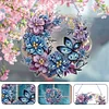 Diamond Painting Acrylic Flower Butterfly Wreath Pendant for Wall Window