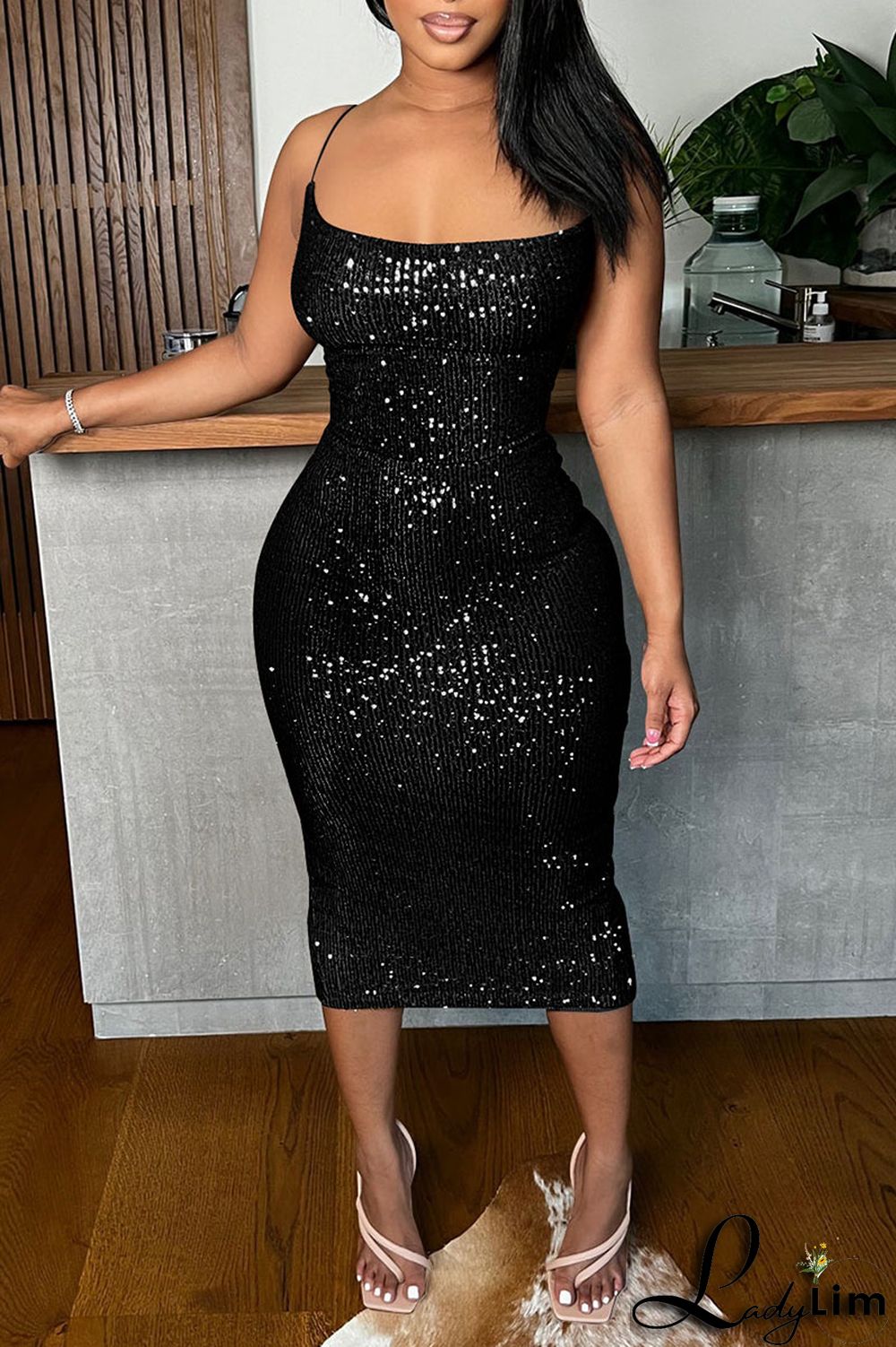 White Sexy Solid Sequins Patchwork Backless Spaghetti Strap One Step Skirt Dresses