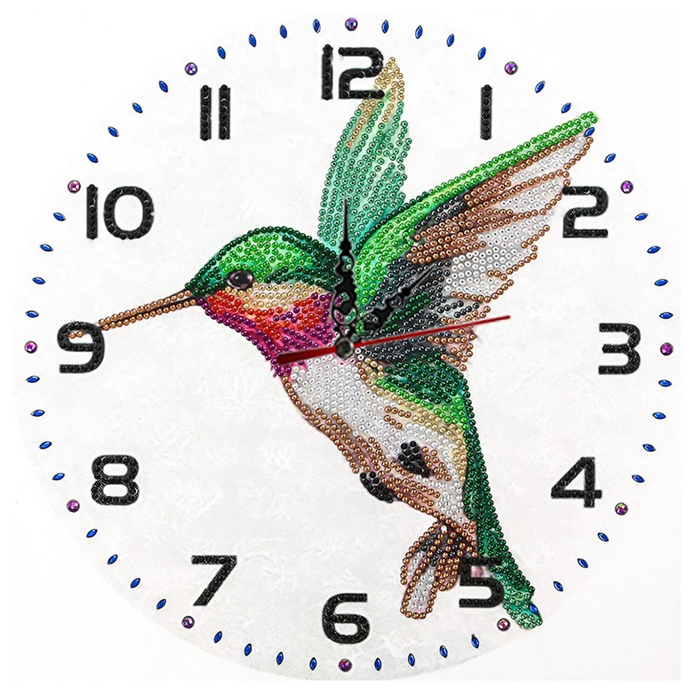 DIY Crystal Rhinestone Diamond Painting Bird Clock