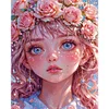 Rosa Mädchen - quadratischer Bohrer Diamantmalerei - 45*55cm