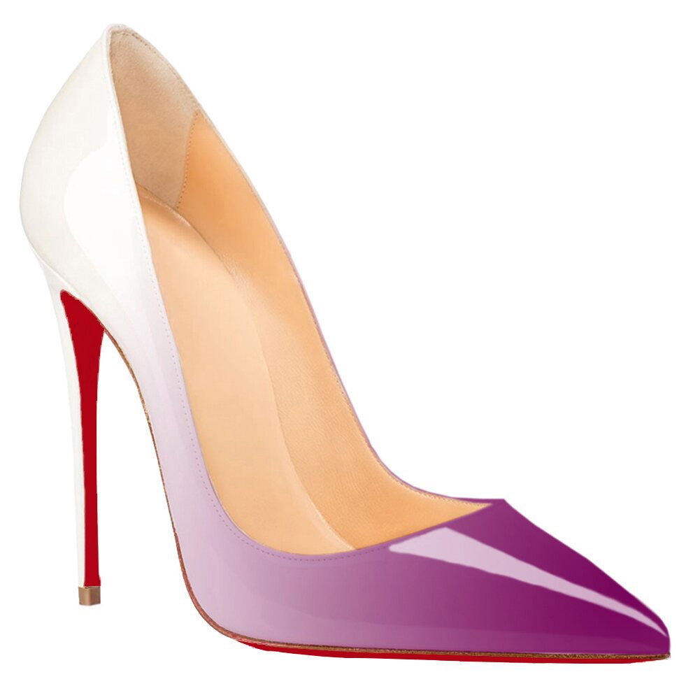4.72"  Red Bottom Gradient High Heels Fashion Pumps Patent-vocosishoes