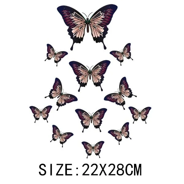 Beautiful Butterfly Thermal Sticker On T-shirt DIY Washable Iron On Hoodies Funny Design On Clothes Patches Appliqued Decoration