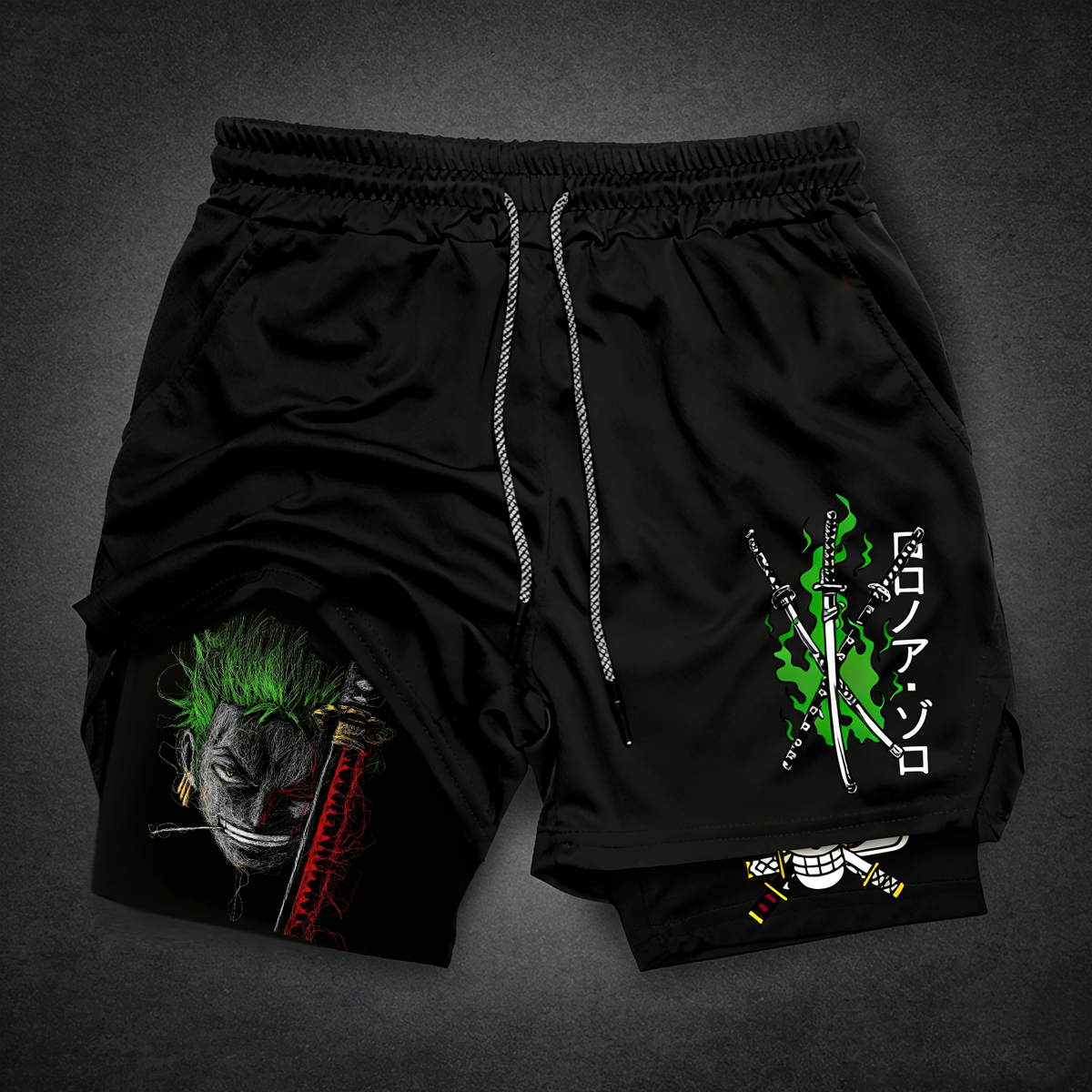 Anime Character Print Athletic Shorts