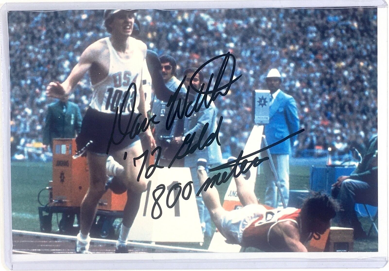 Dave Wottle Signed 4x6 Photo Poster painting USA Olympic 1972 800 Meter Running Gold Medalist