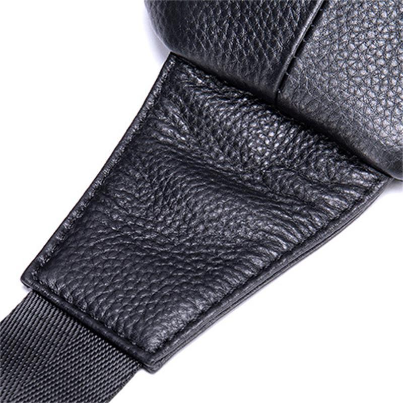 Genuine Leather Men's Casual Shoulder Bag Large Capacity Chest Bag
