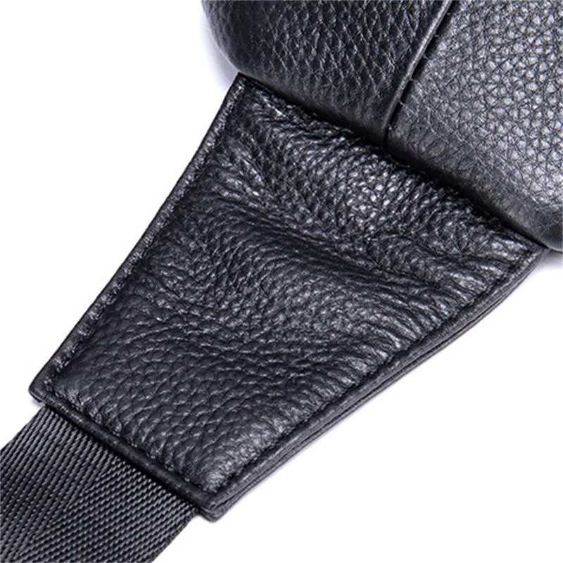 Genuine Leather Men's Casual Shoulder Bag Large Capacity Chest Bag