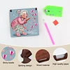 Wooden DIY Cute Old Lady Diamond Painting Kit Note Box with 160 Papers Gifts