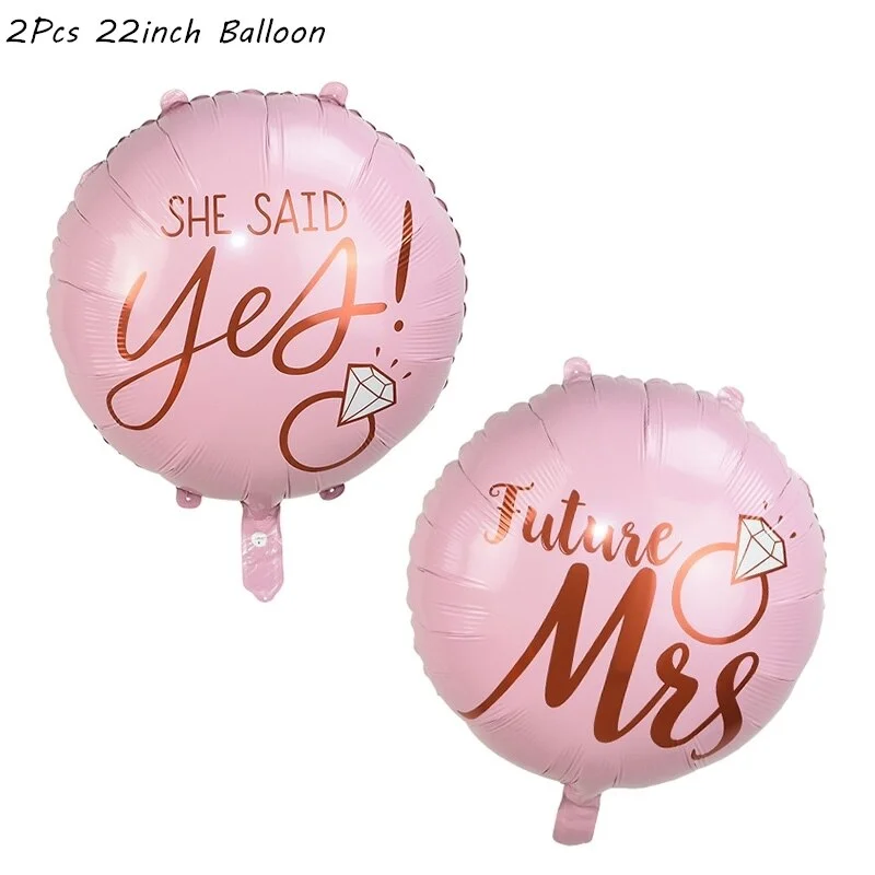 Bride To Be Theme Foil Balloon Cupcake Topper Sash Bachelorette Party Diamond Ring Foil Balloon Wedding Decoration Supplies