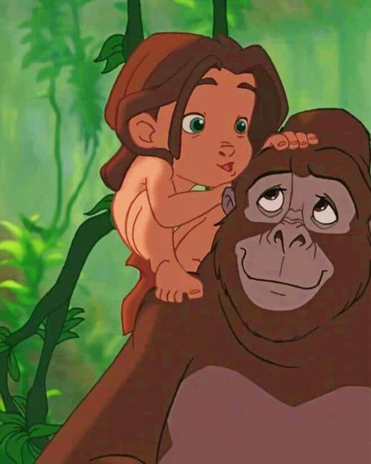 

Tarzan And His Momy – Paint By Numbers - 40*50CM, 501 Original