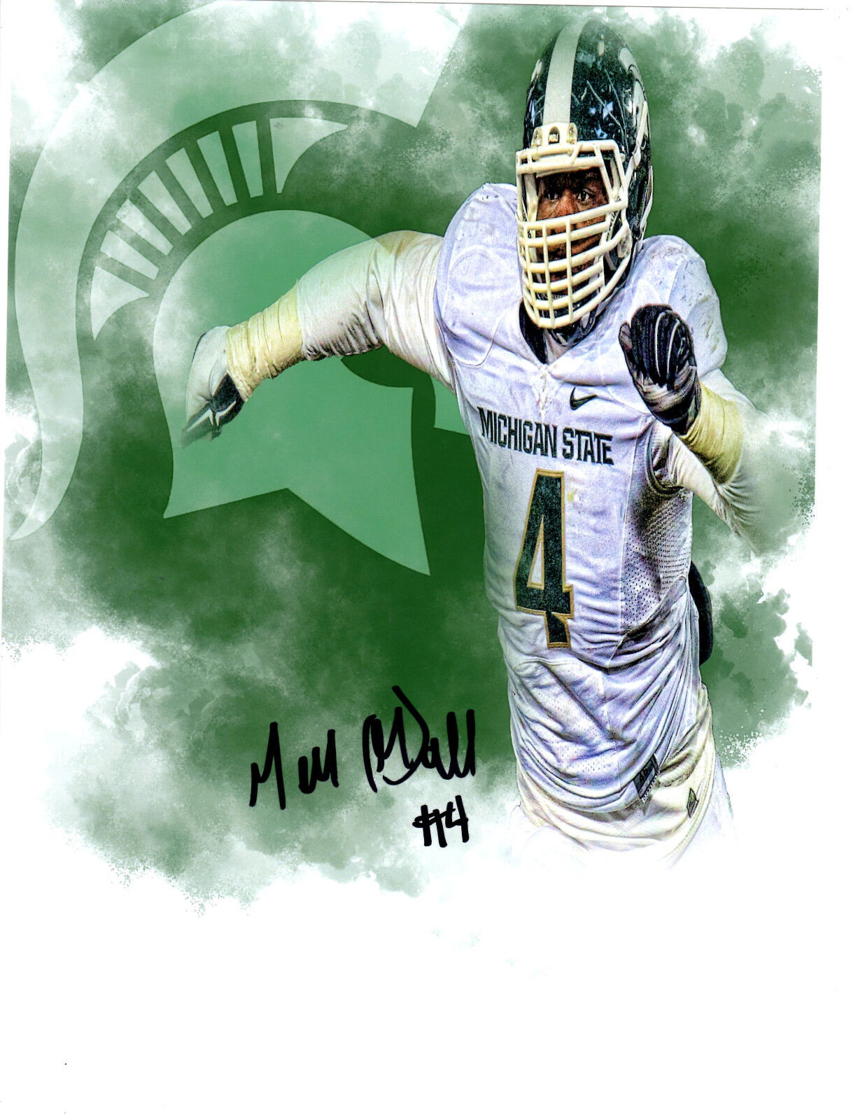 Malik McDowell Michigan State Spartans football autographed signed 8x10 MSU b