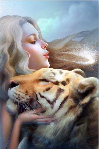 

Girl And Tiger Love – People Paint By Numbers - 40*50CM, 501 Original