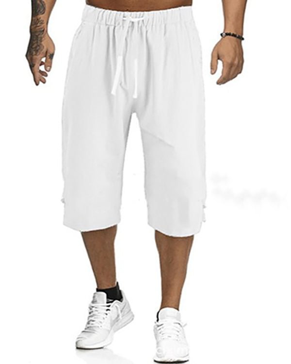 Men's Linen Solid Color Casual Straight Pants