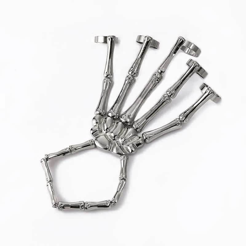 Skeleton Pattern Design Folding Rings Bracelet