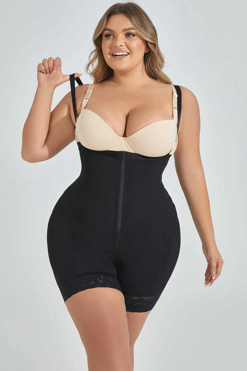 Design Plus Size Zipper Button Butt Lifting Shapewear