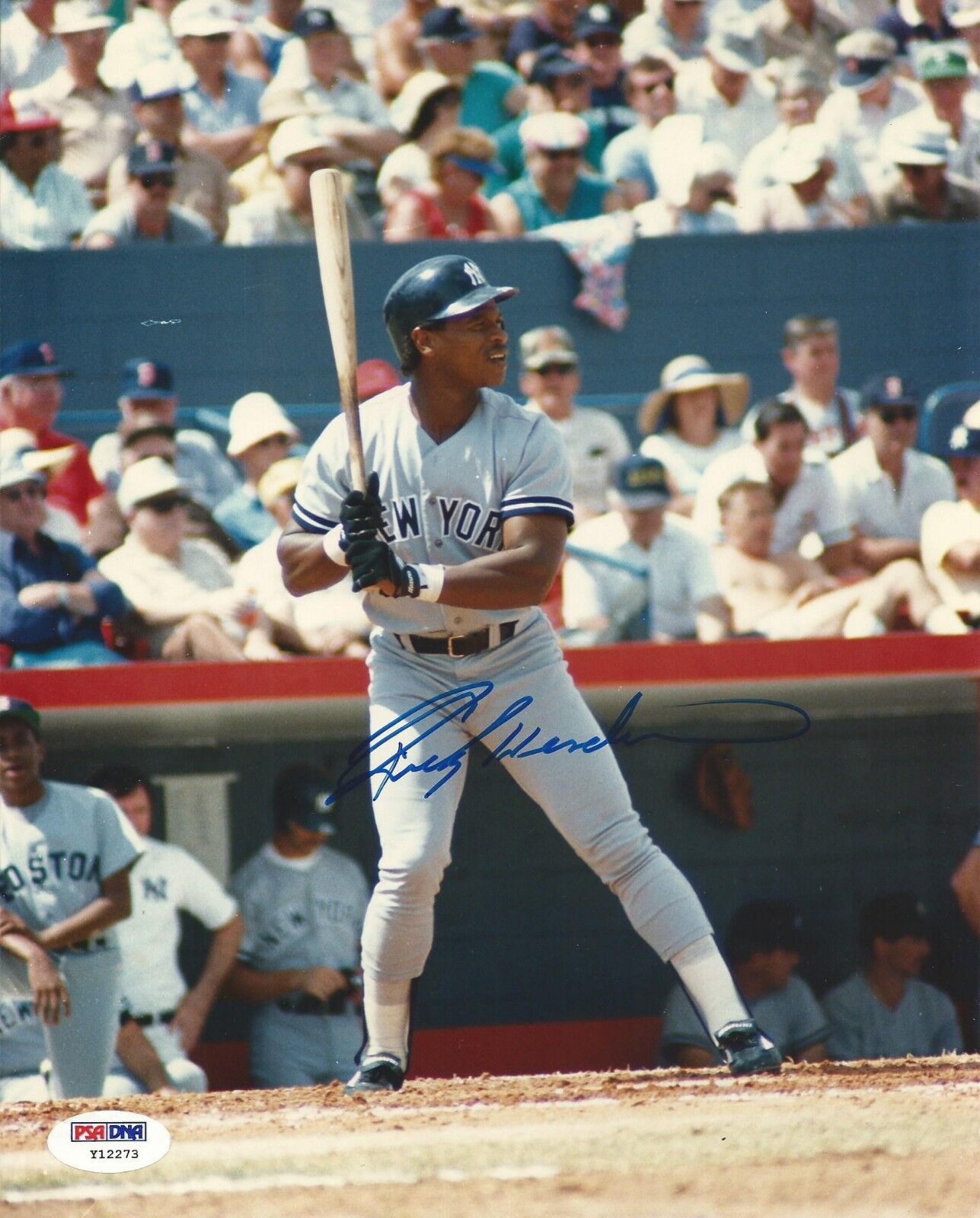 Rickey Henderson Signed Yankees Baseball 8x10 Photo Poster painting PSA/DNA COA Autograph HOF