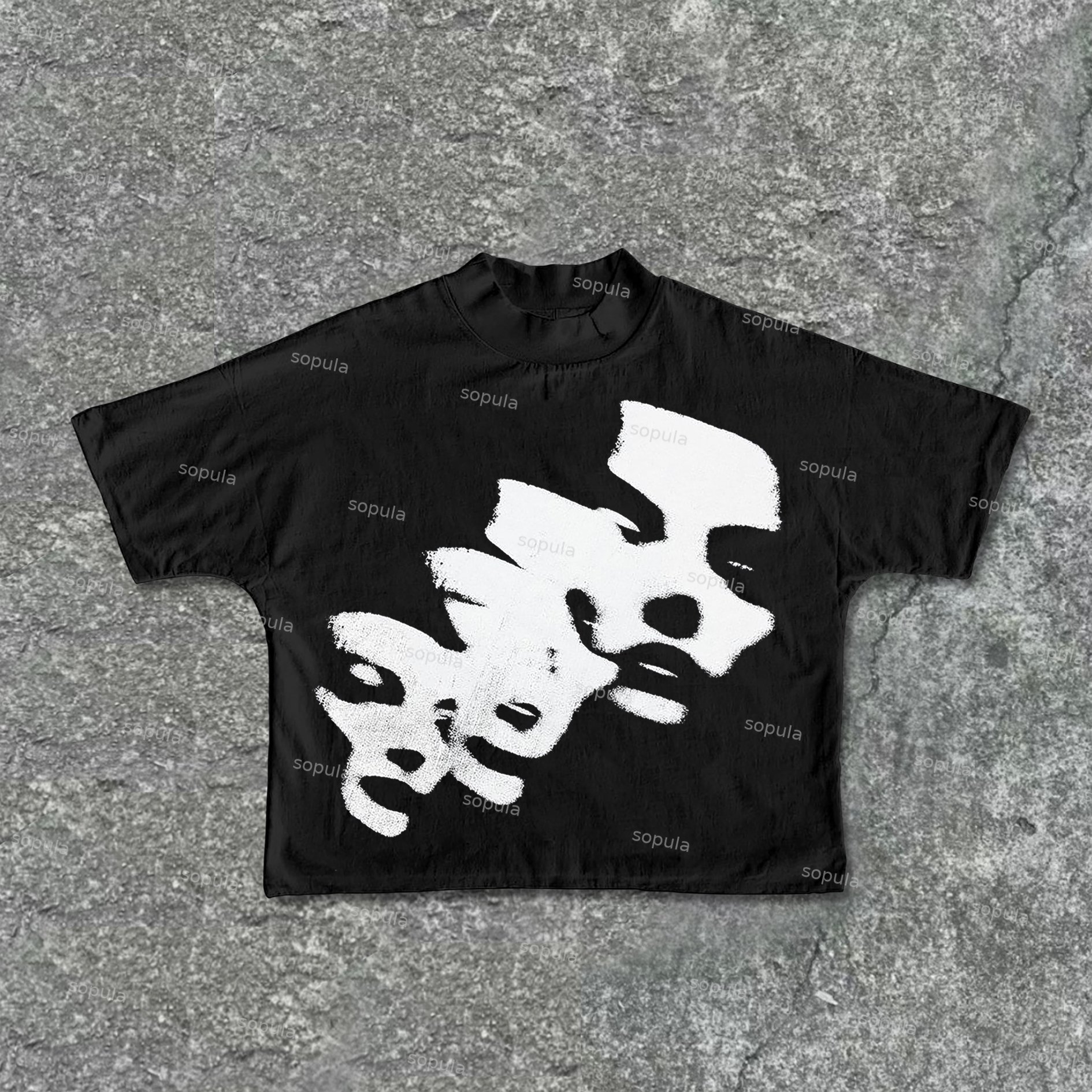 Vintage Portrait Graphic Print Street Cropped T-Shirts - Sopula｜Premium Graphic Tees & Graphic Clothing
