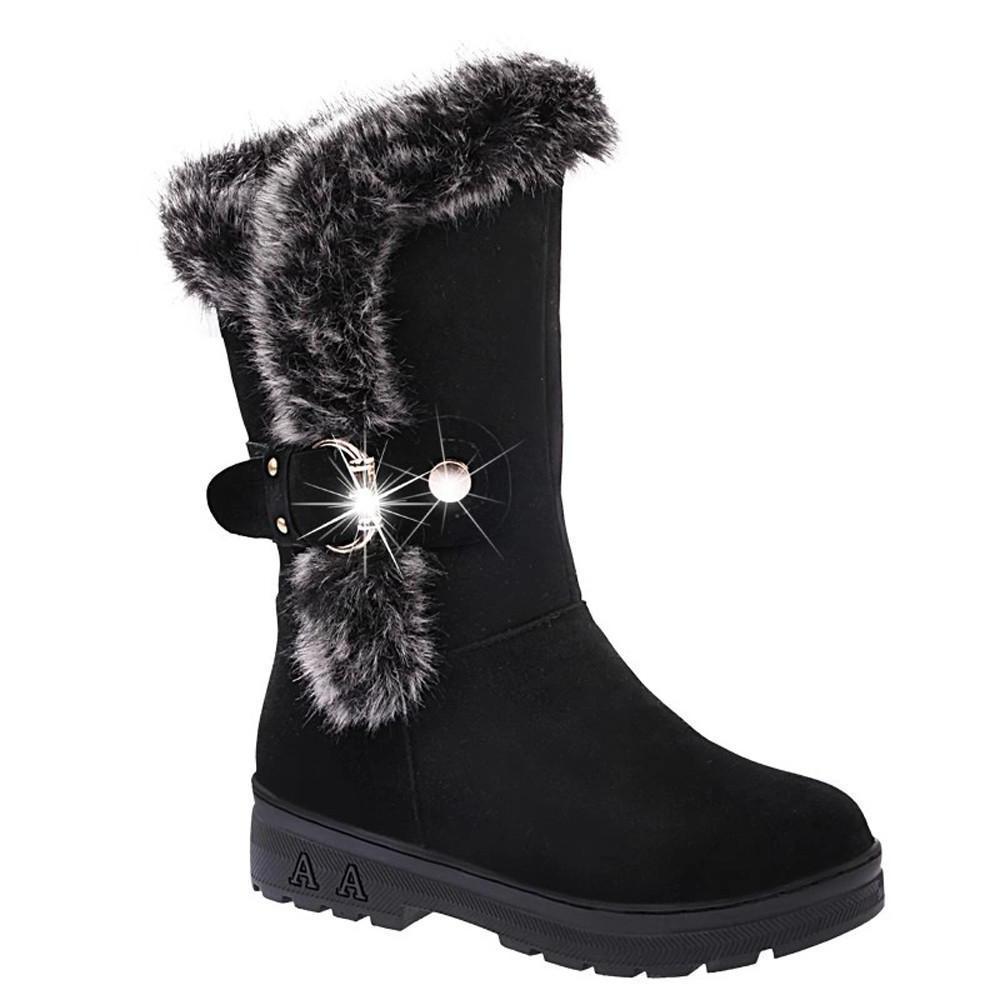 Warm Fur Boots for Women Slip-On Soft Snow Boots