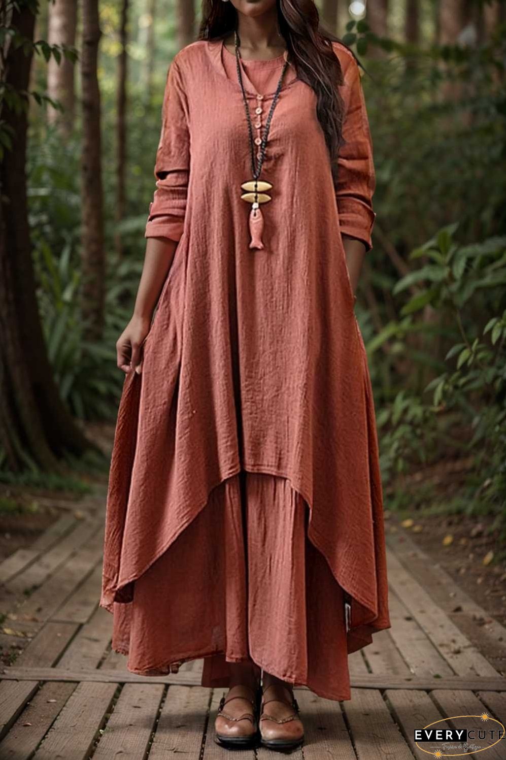 women s plus size casual dress swing dress solid color long dress maxi dress long sleeve button two piece v neck