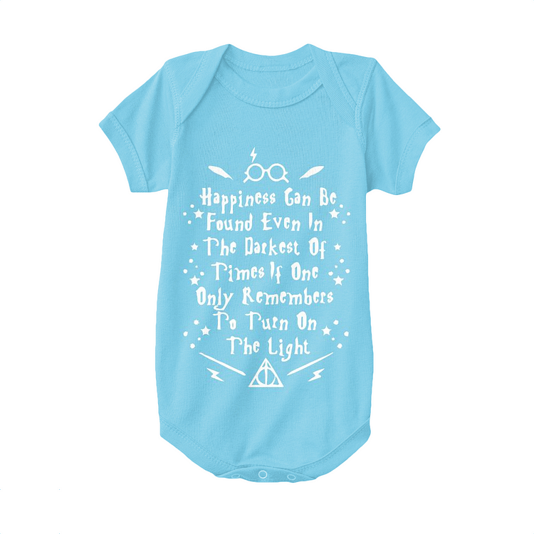 Happiness Can Be Found Even In The Darkest, Harry Potter Baby Onesie