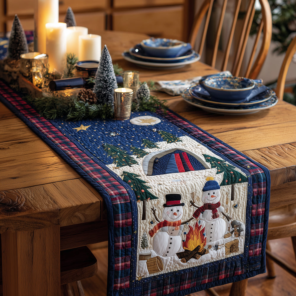 Snowbound Campsite Quilted Table Runner NCU0TH3857