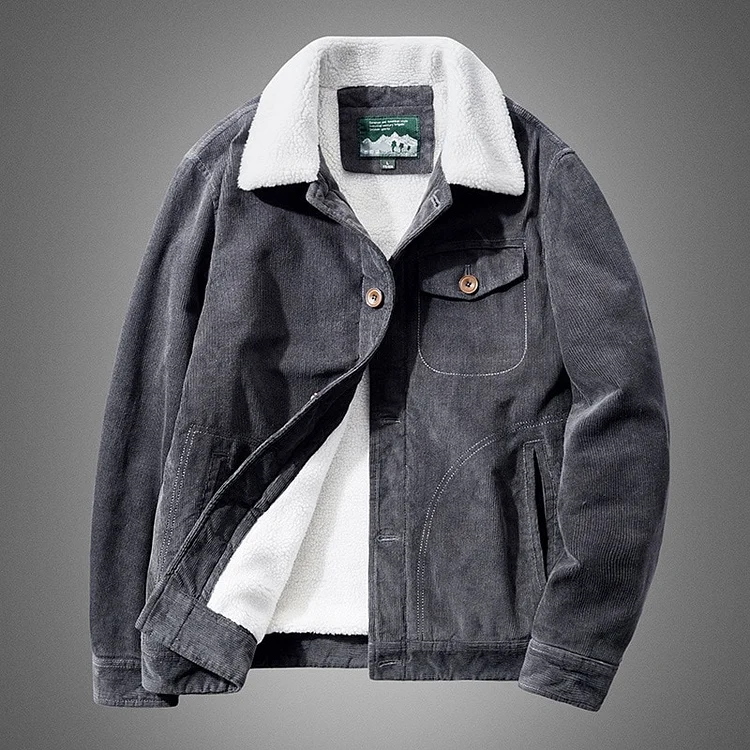 Winter Tide Jackets Men Warm Corduroy Jacket Men Cotton Thick Coat Mens Casual Wool Liner Plus Size Jacket Overcoats 