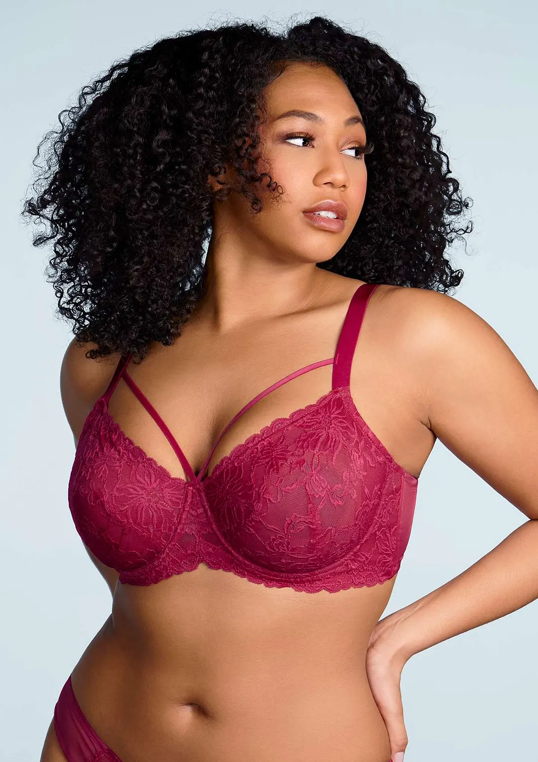 Pretty In Petals Black Unlined Strappy Lace Bra