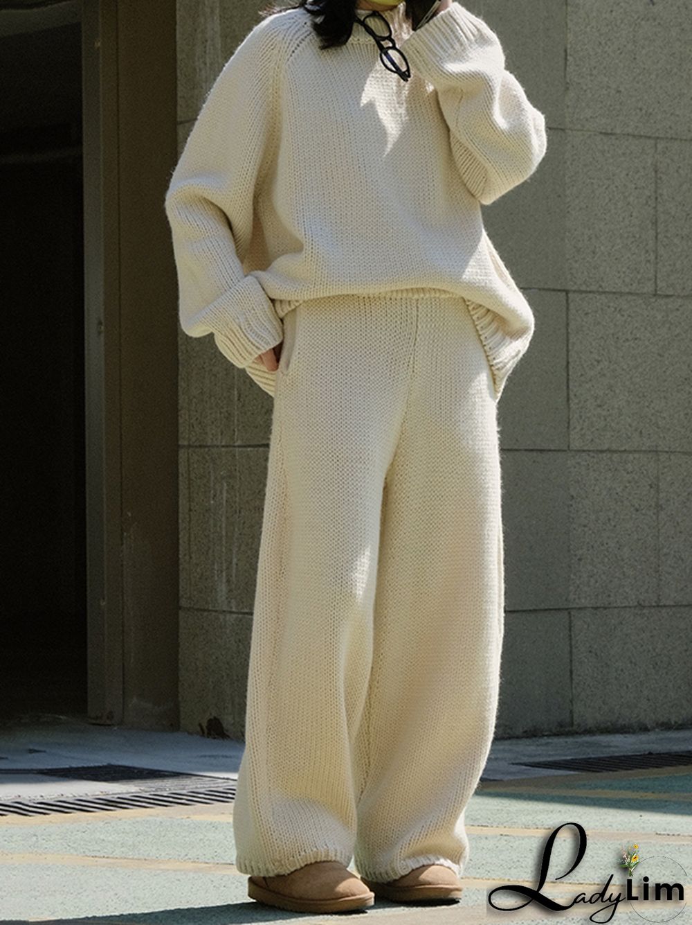 Casual Loose Wide Leg Solid Color Pants