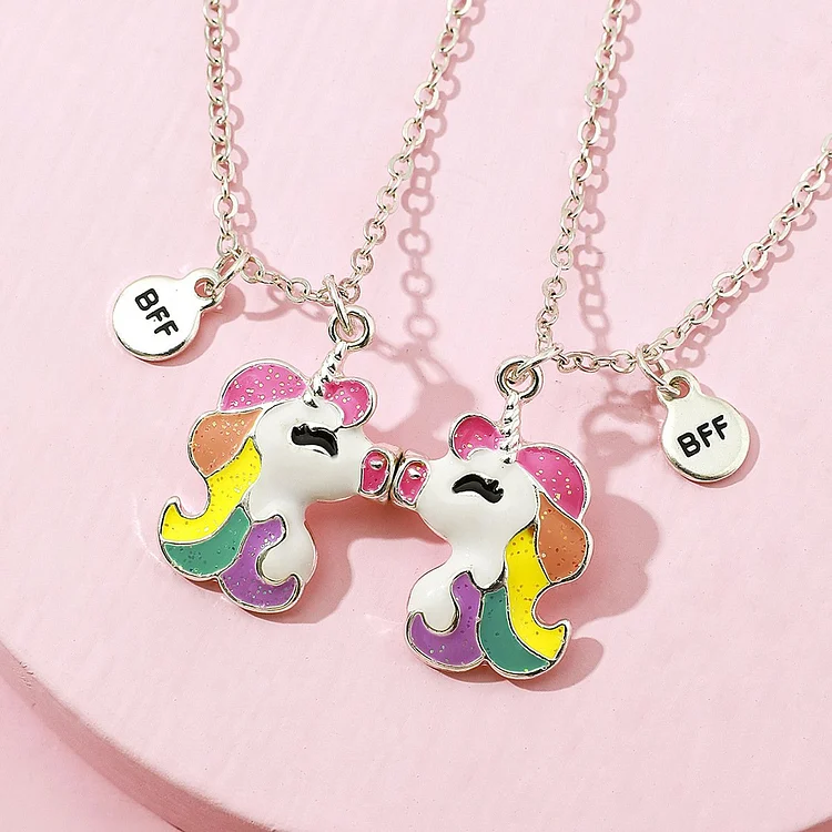 Cute and exquisite unicorn good friend magnet magnet necklace-Mayoulove